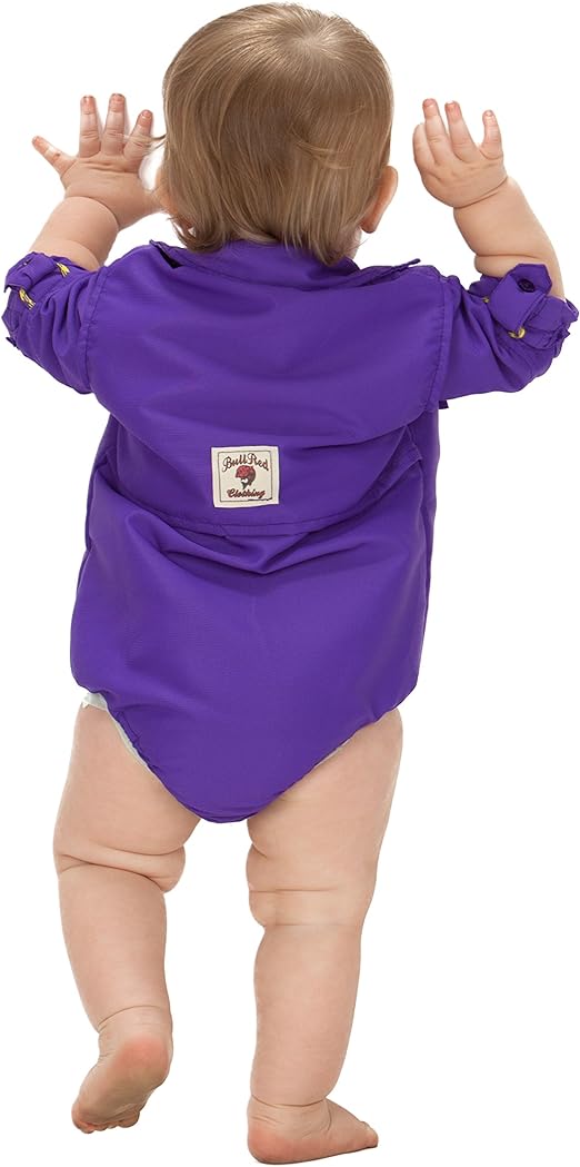 Bull Red Infant Purple Fishing Onesie