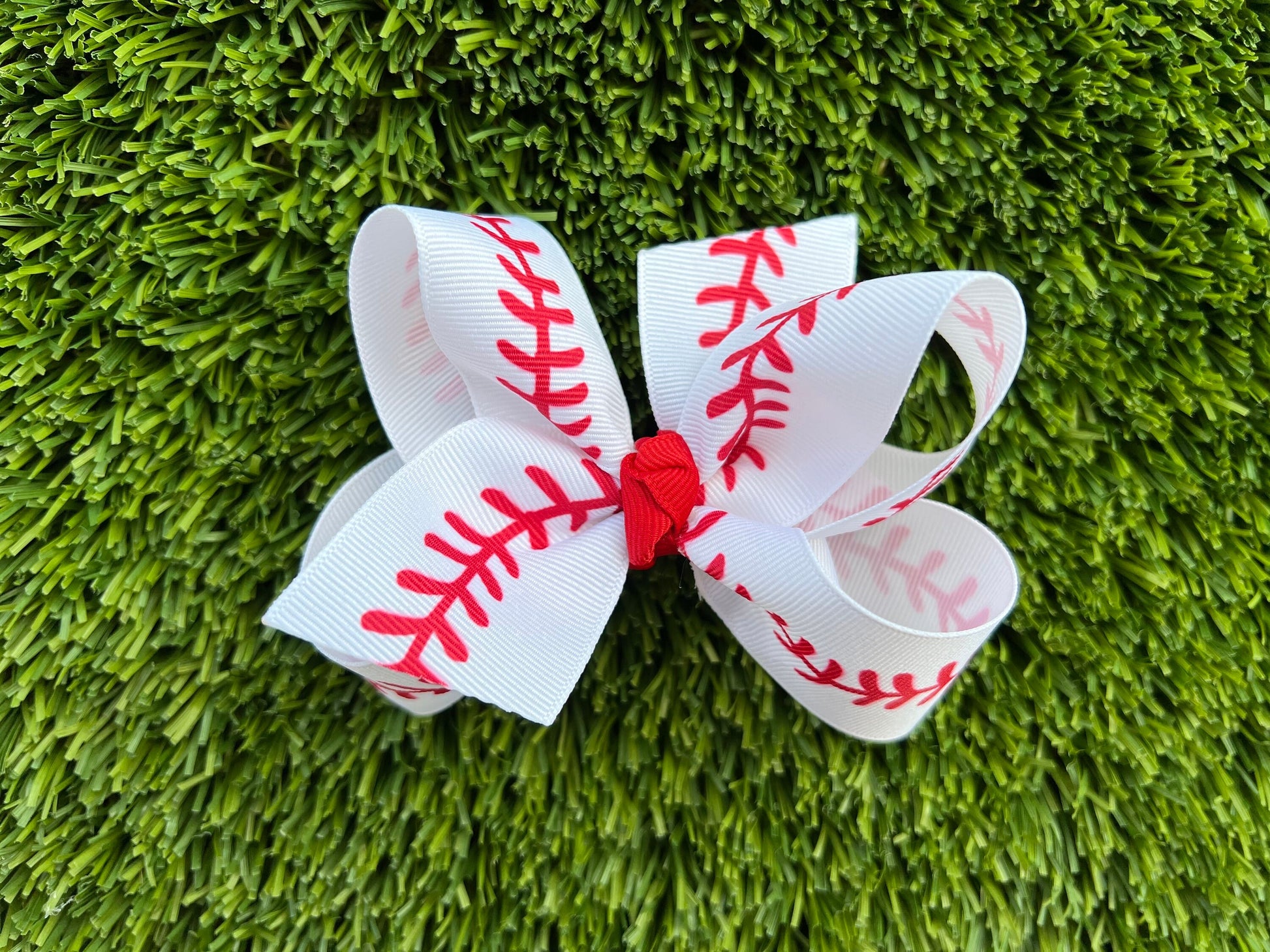 Baseball Grosgrain Bow / Game Day