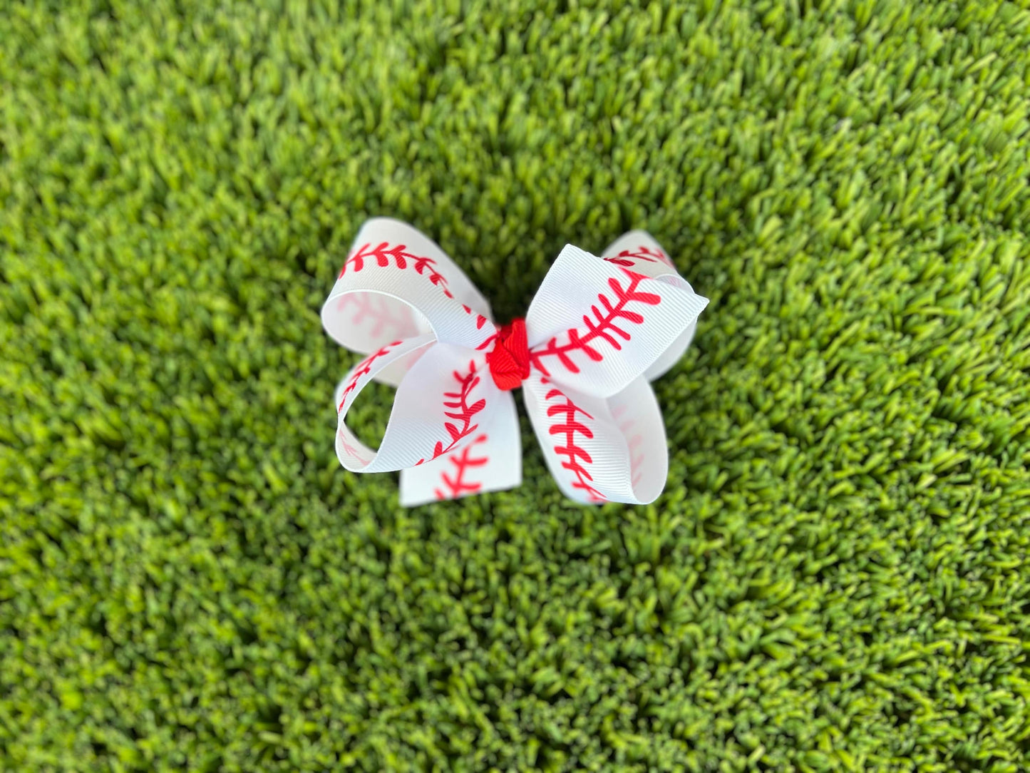 Baseball Grosgrain Bow / Game Day