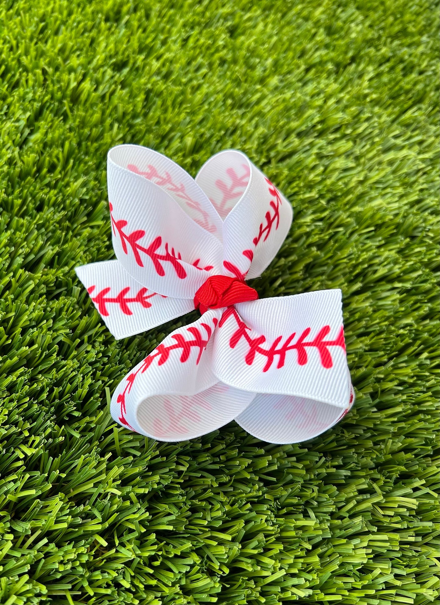 Baseball Grosgrain Bow / Game Day