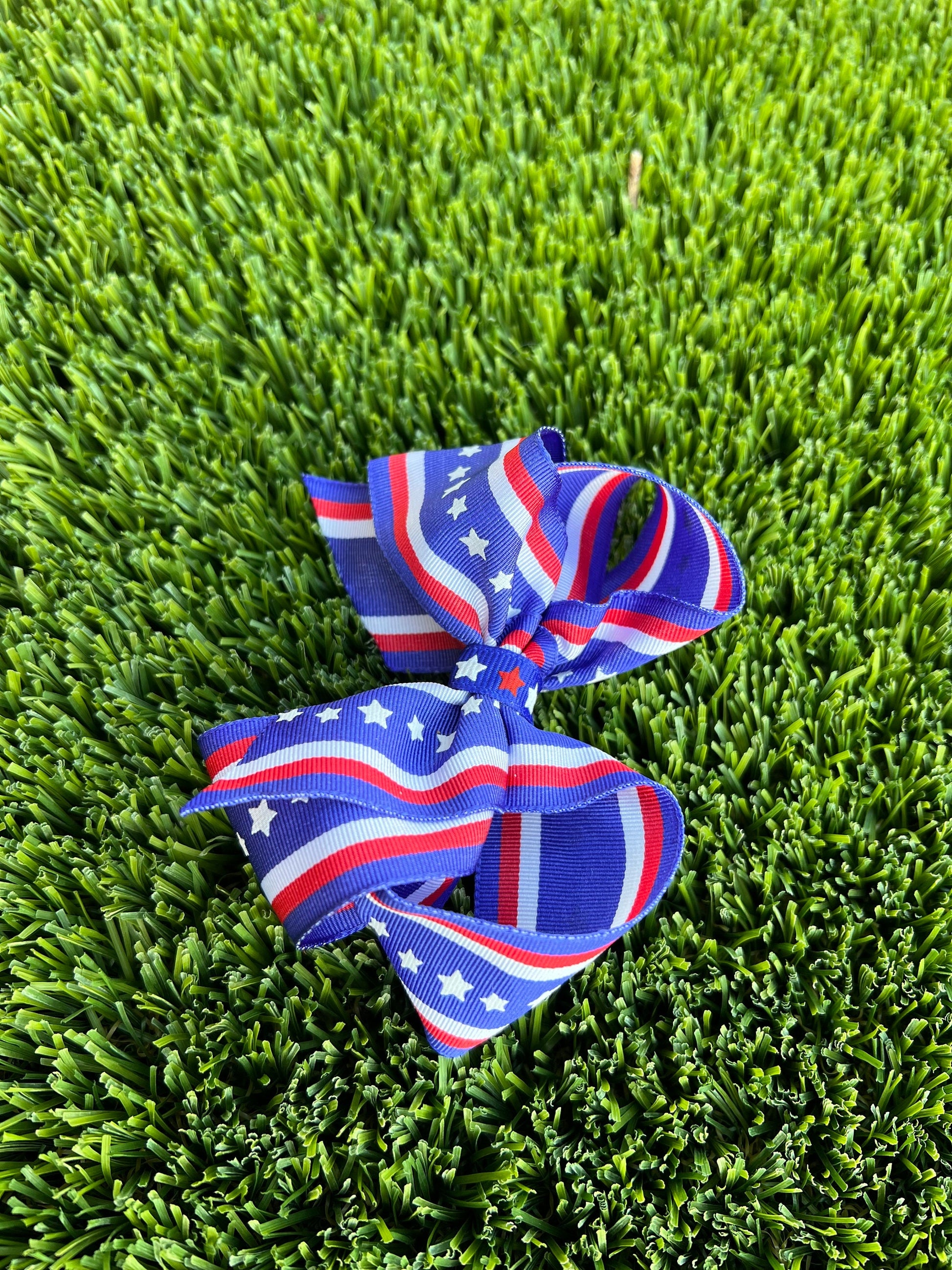 July 4th Red White & Blue Grosgrain Bow