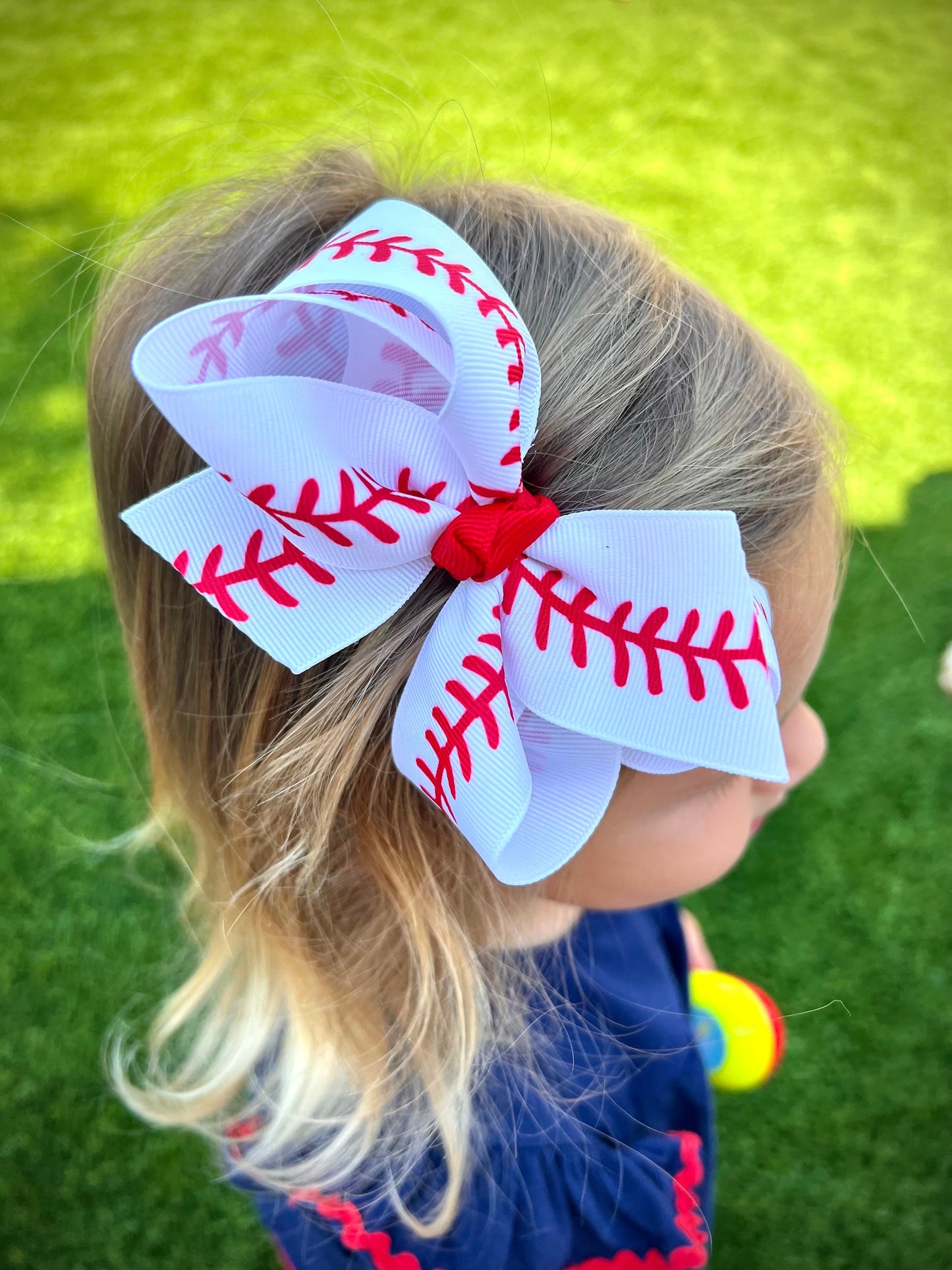 Baseball Grosgrain Bow / Game Day