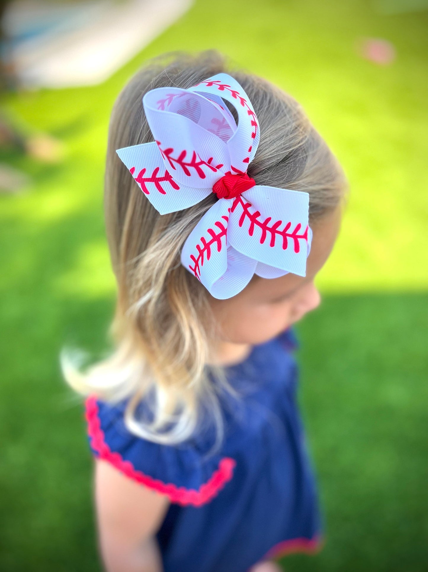 Baseball Grosgrain Bow / Game Day