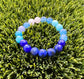 Blue Bead Game Day Bracelet / Natural Stone / Team Colors