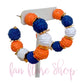 Blue Orange White Collection Game Day Earrings