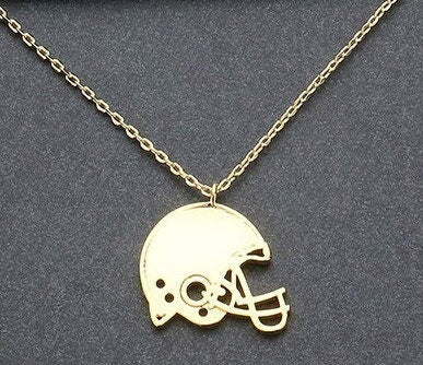 14K Gold Dipped Metal Football Necklace Pendant Necklace | Game Day
