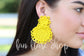 Beaded Yellow Statement Game Day Earrings / Team Colors