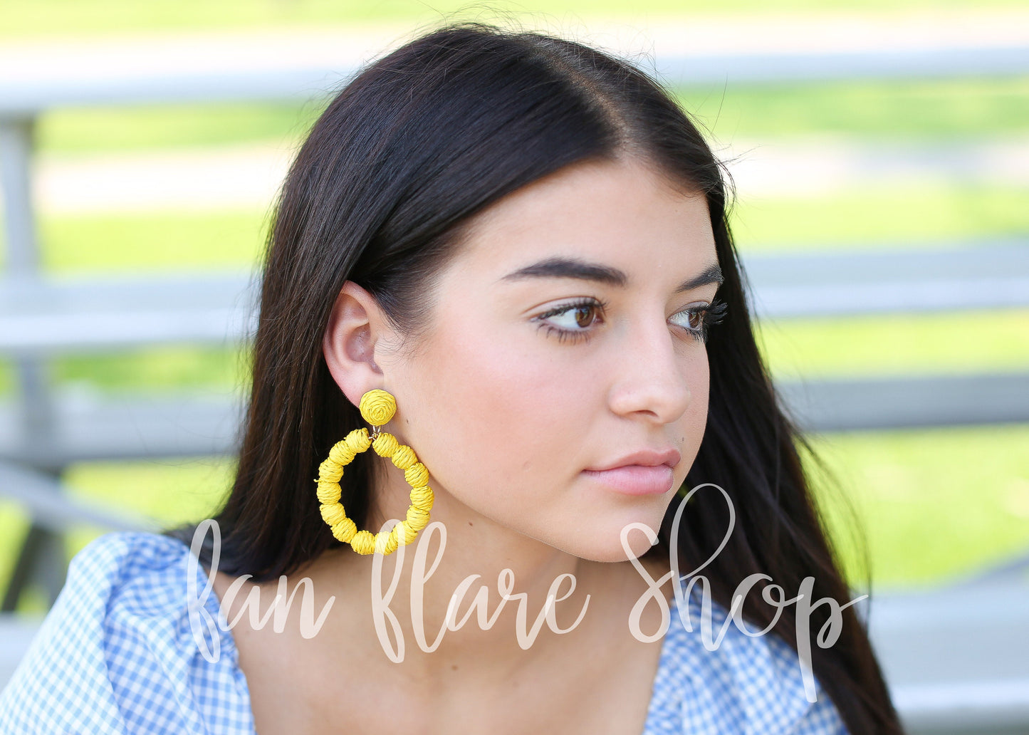 Raffia Hoop Earrings | Game Day | Team Colors