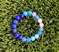 Blue Bead Game Day Bracelet / Natural Stone / Team Colors