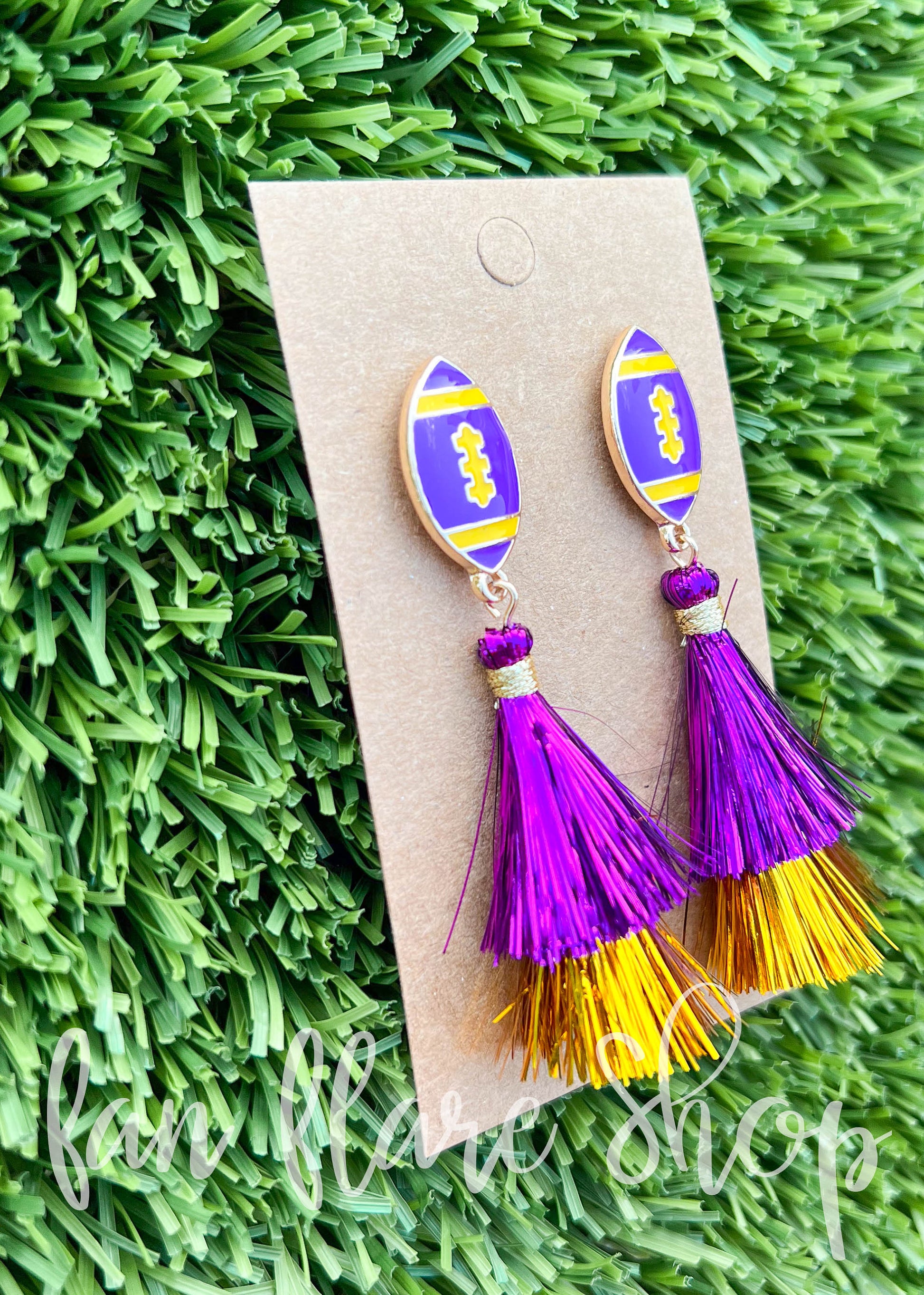 Football Earrings, Game Day Earrings, Tassel Earrings, Team Color Earrings