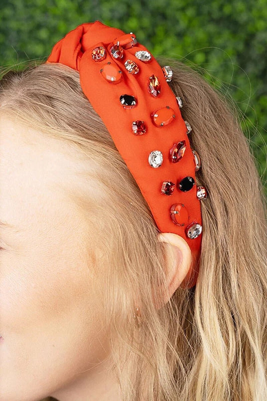 Jeweled Seed Bead Game Day Knot Headband