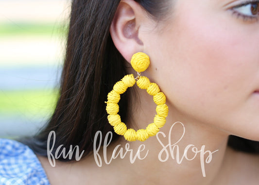 Raffia Hoop Earrings | Game Day | Team Colors