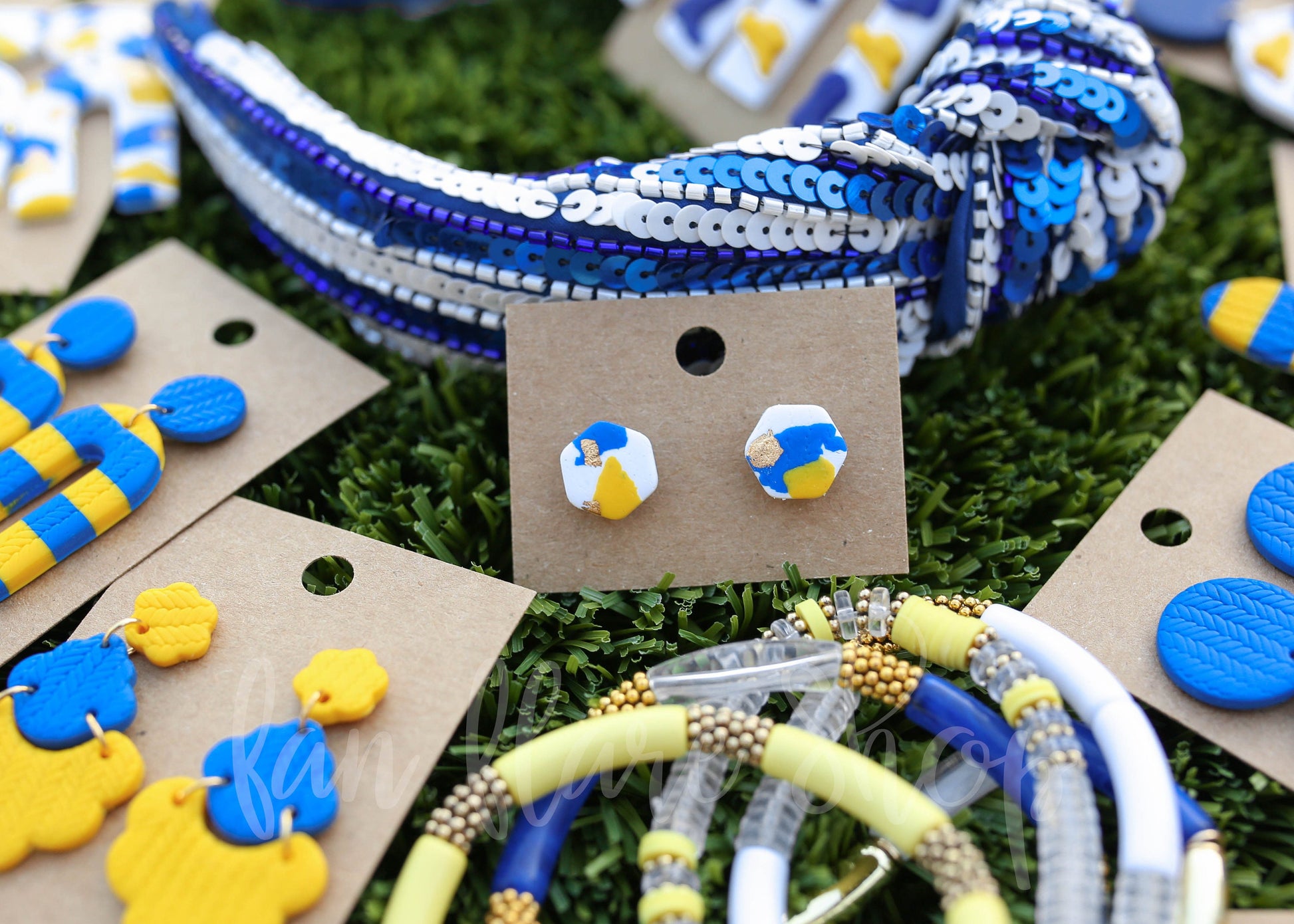 The Blue and Yellow Collection | Game Day Clay Earrings