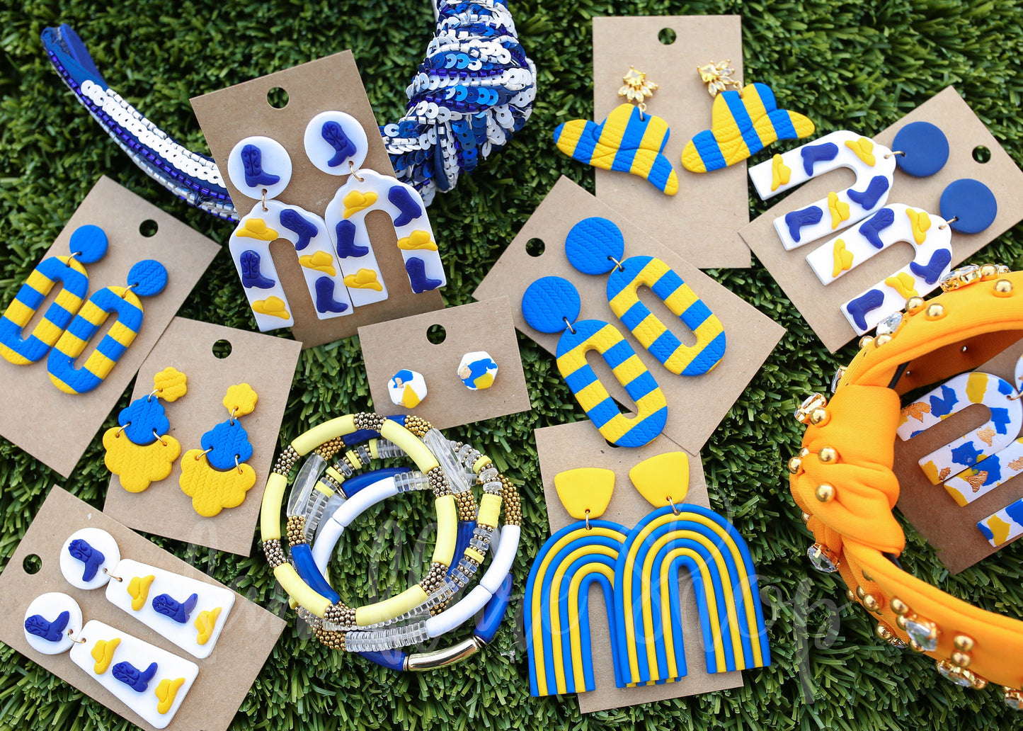 The Blue and Yellow Collection | Game Day Clay Earrings