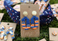 The Navy and Orange Stripe Collection | Game Day Clay Statement Earrings