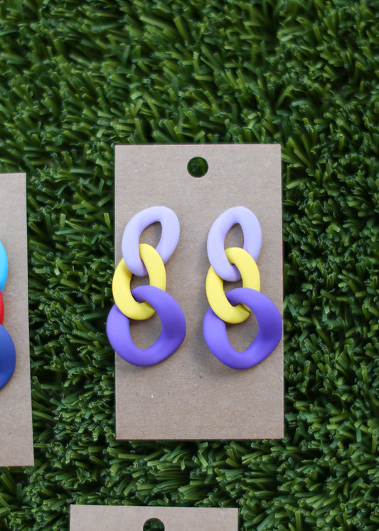 Chain Link Acrylic Game Day Earrings | Choose your team colors