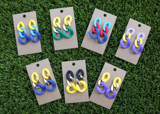 Chain Link Acrylic Game Day Earrings | Choose your team colors