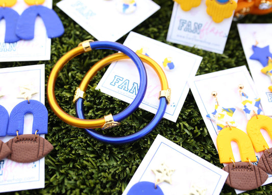 Blue and Gold Color Block Game Day Bangle