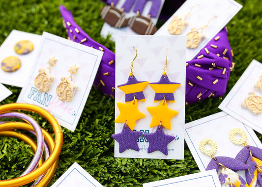 Purple and Gold Collection | Game Day Earrings