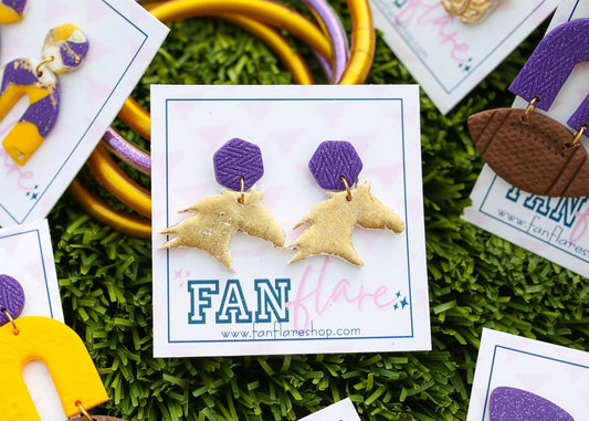 Purple and Gold Collection | Game Day Earrings