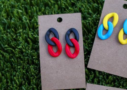 Double Chain Link Acrylic Game Day Earrings | Choose your team colors