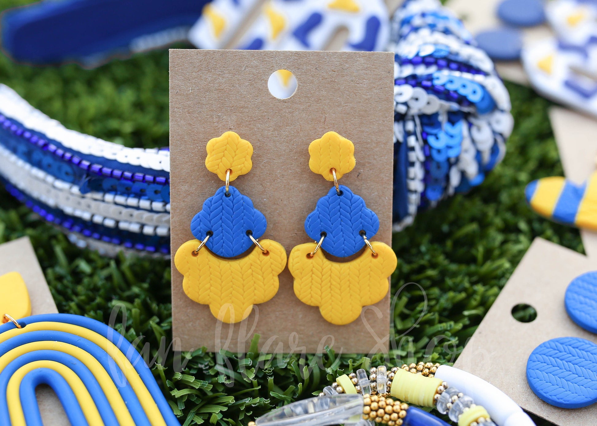 The Blue and Yellow Collection | Game Day Clay Earrings