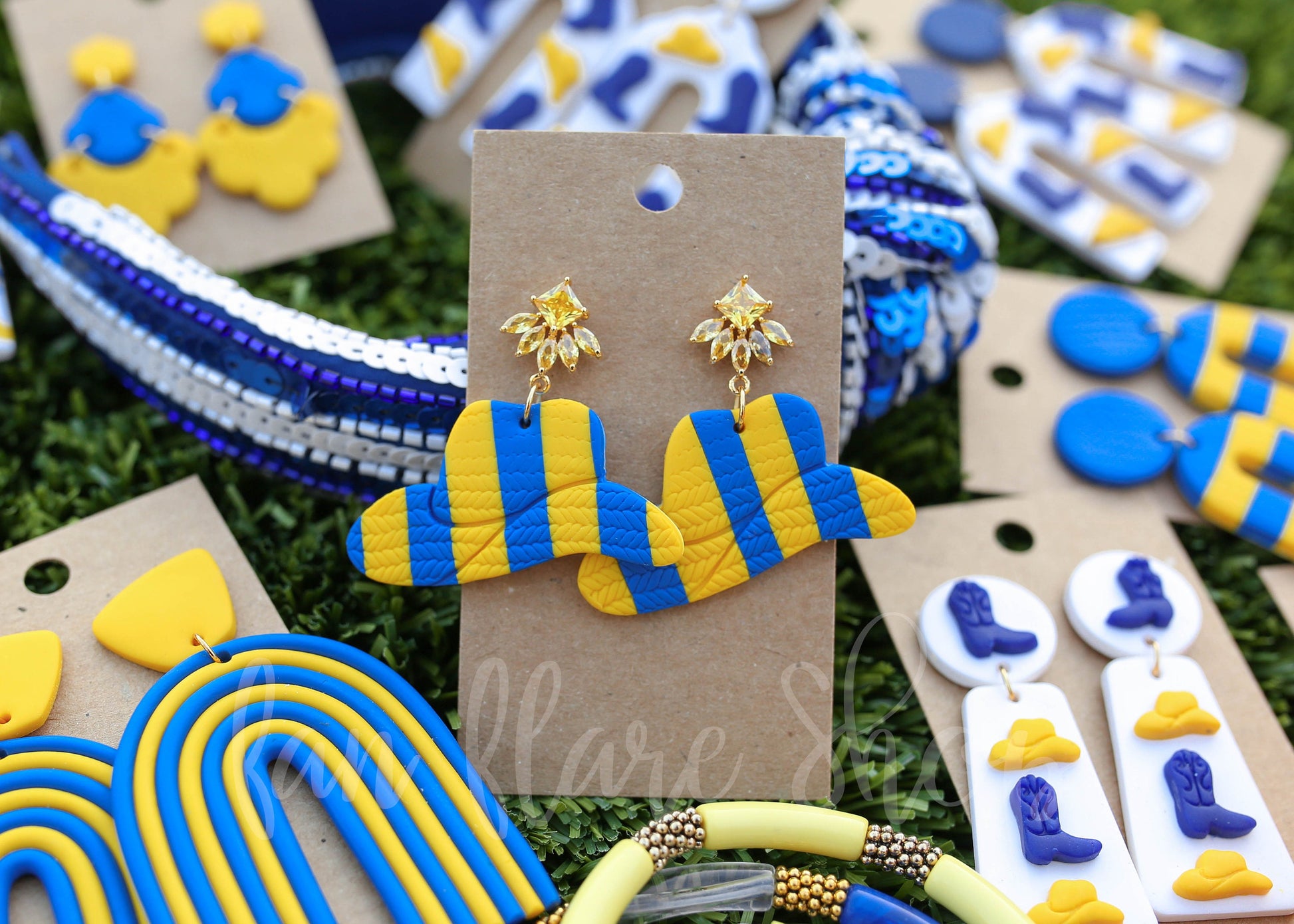 The Blue and Yellow Collection | Game Day Clay Earrings