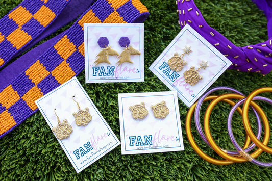 Purple and Gold Collection | Game Day Earrings