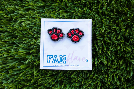 Paw Print Game Day Earrings / Team Colors