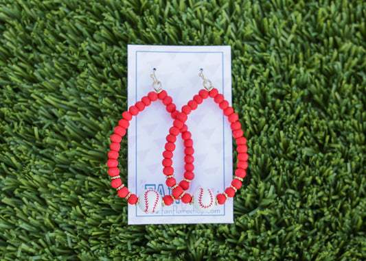 Beaded Baseball Earrings