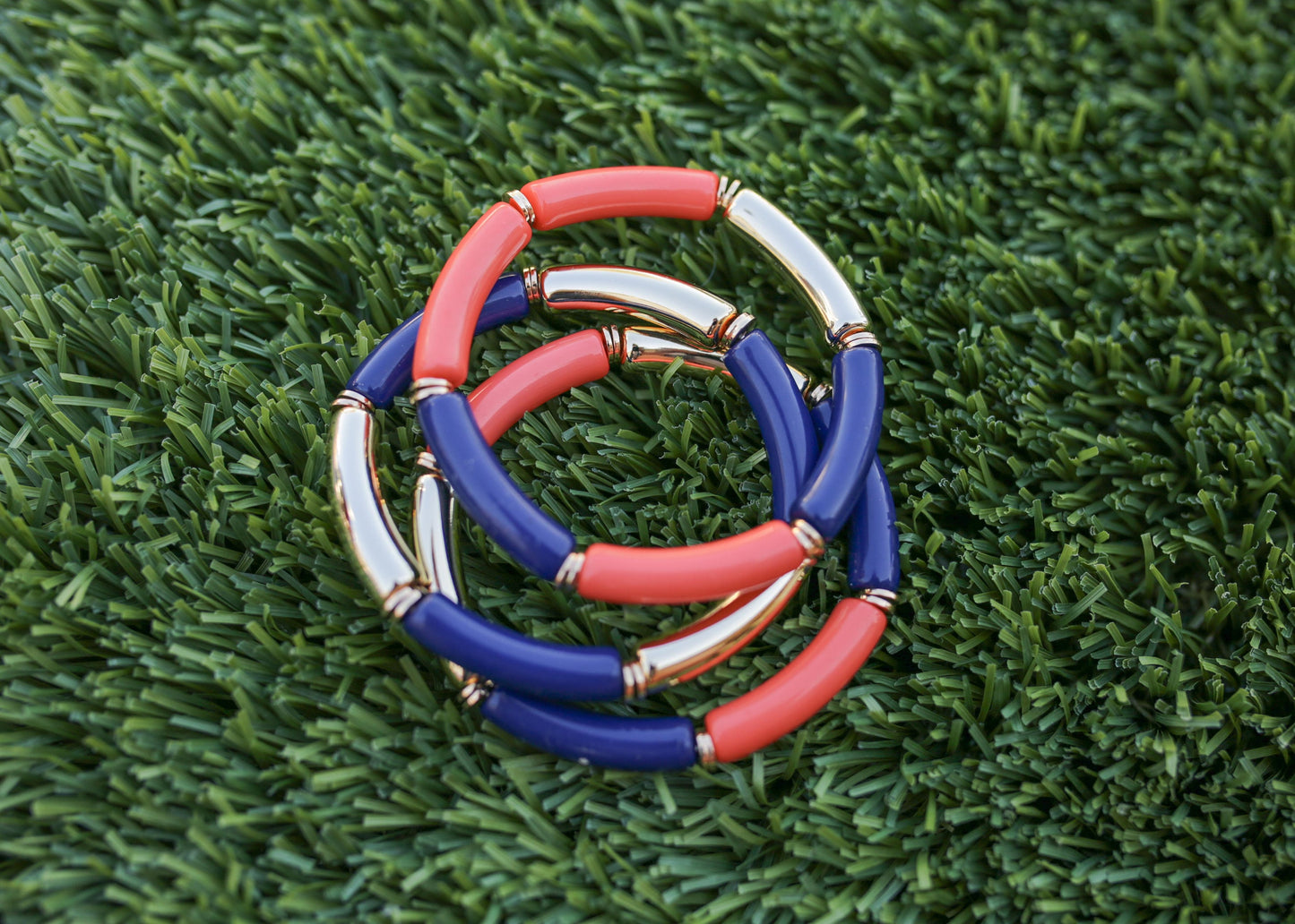 Game Day Football Stretch Tube Bracelet Set