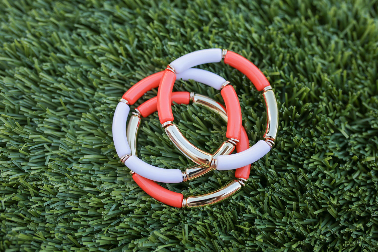 Game Day Football Stretch Tube Bracelet Set