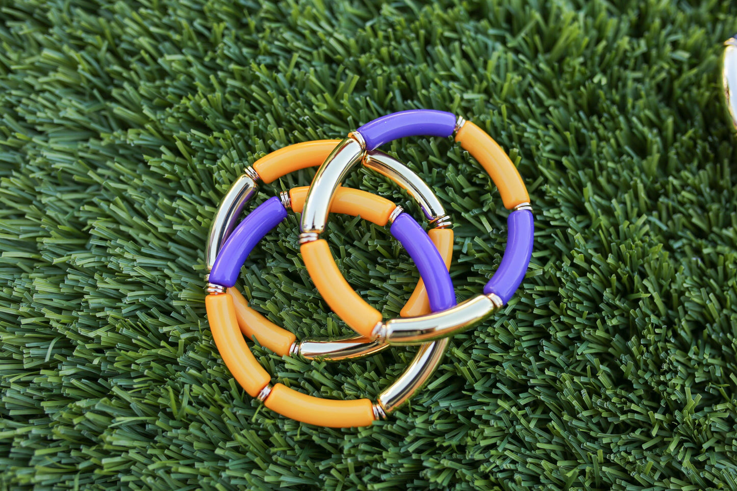 Game Day Football Stretch Tube Bracelet Set