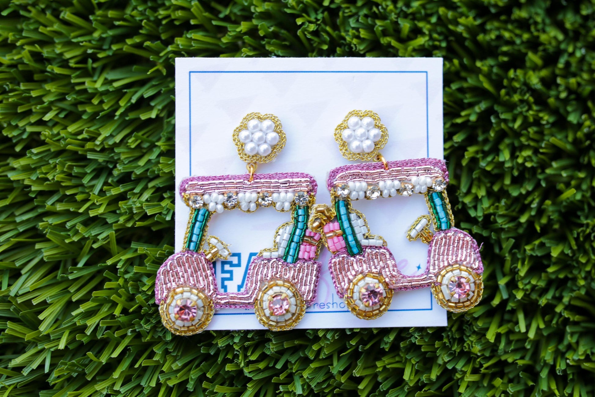 Golf Collection Beaded Game Day Earrings / Seed Bead