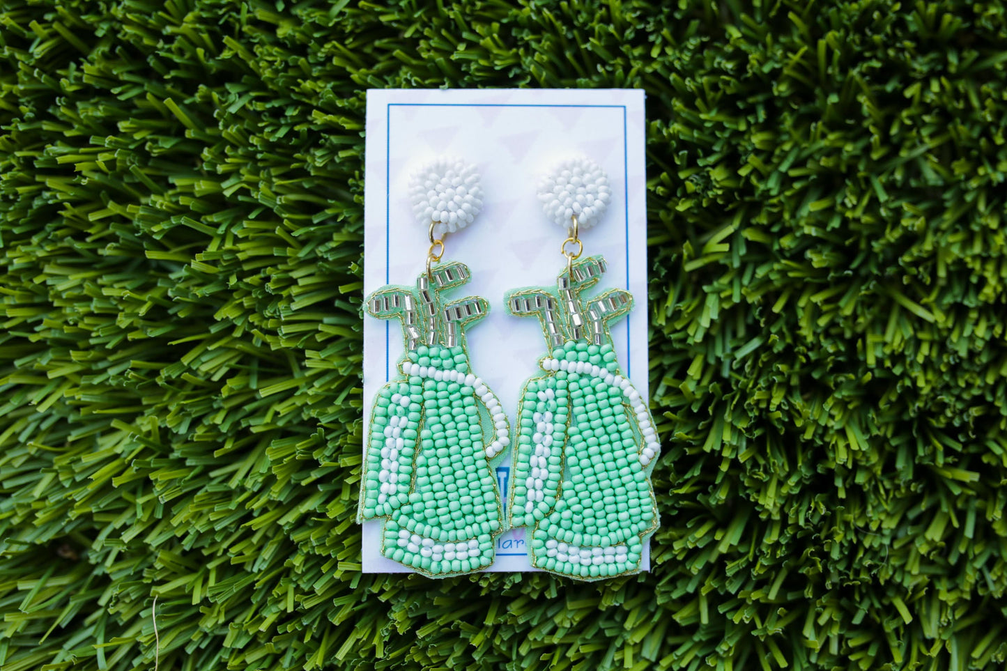 Golf Collection Beaded Game Day Earrings / Seed Bead