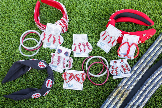 Beaded Baseball Earrings