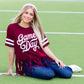 Game Day Fringe Sequin Shirt | Burgundy