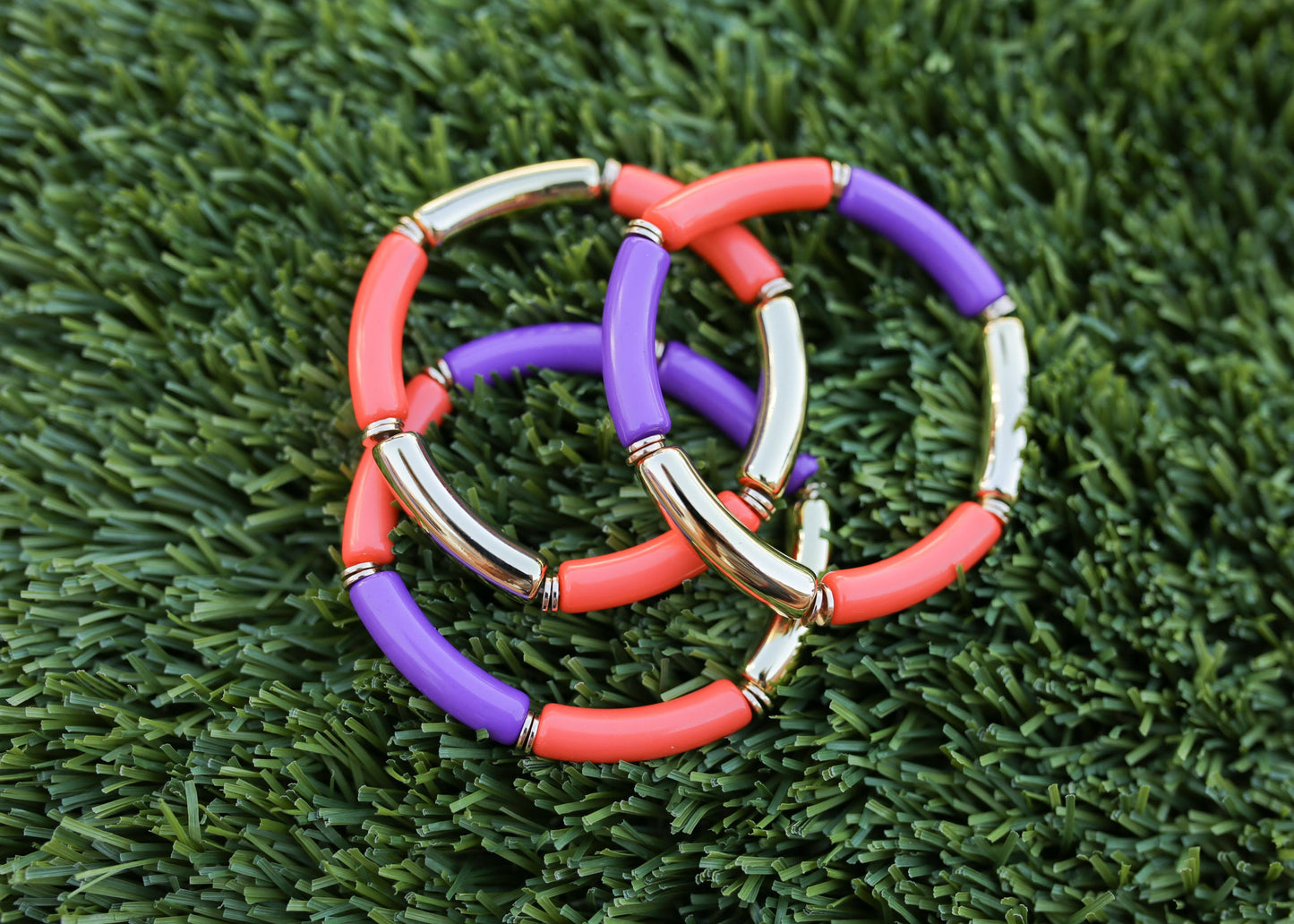 Game Day Football Stretch Tube Bracelet Set