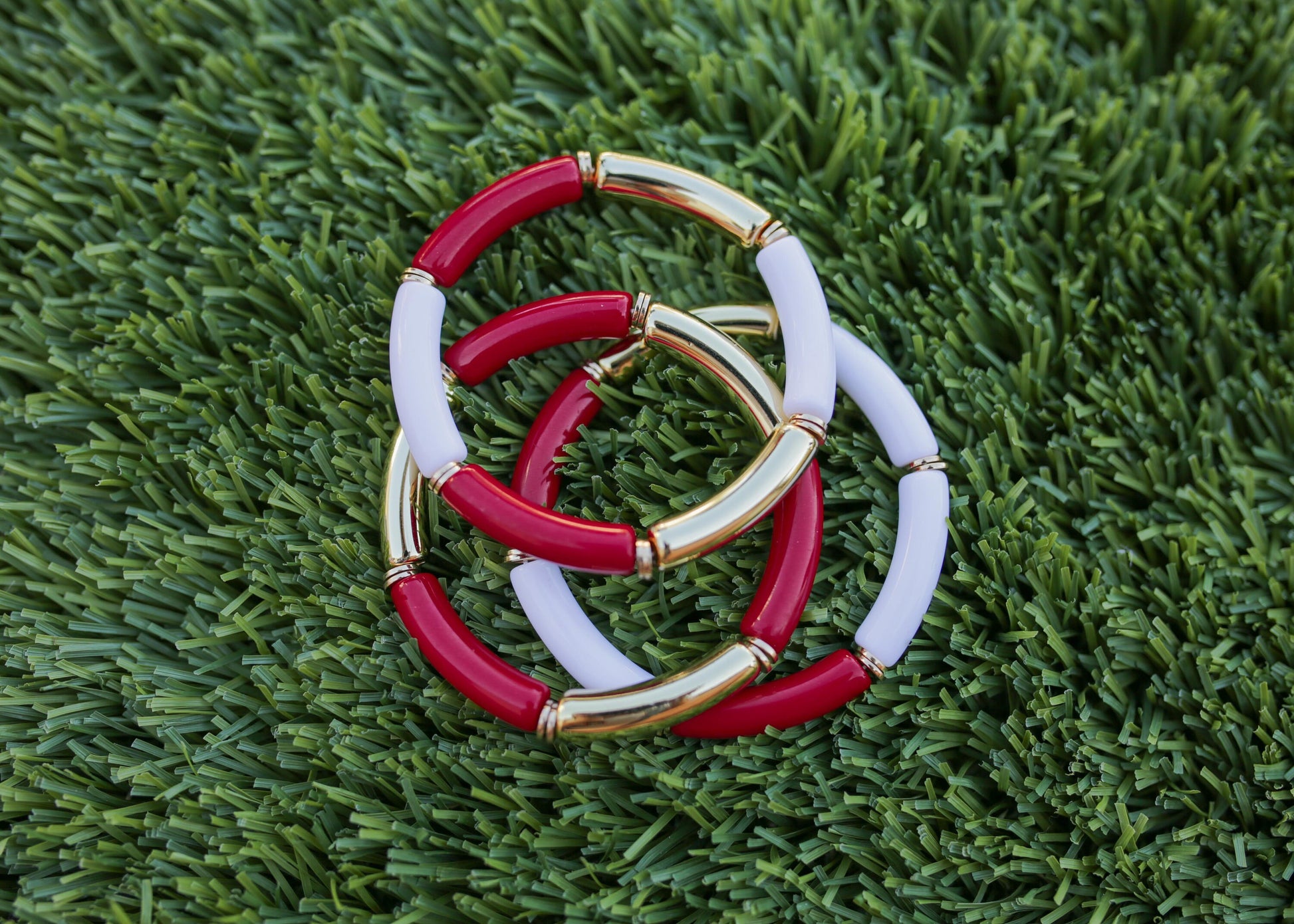 Game Day Football Stretch Tube Bracelet Set