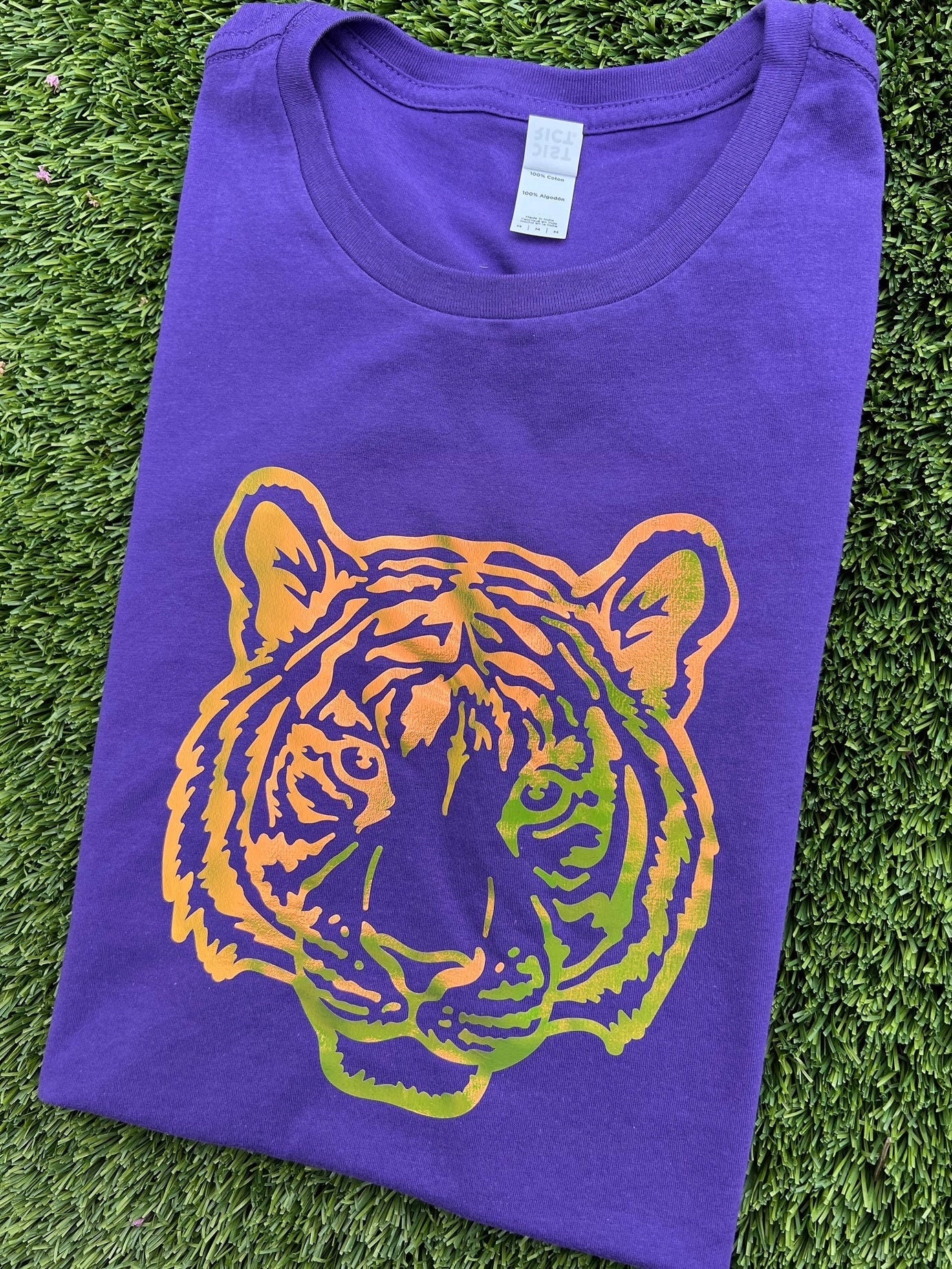 Tiger Hologram Purple Tee Shirt