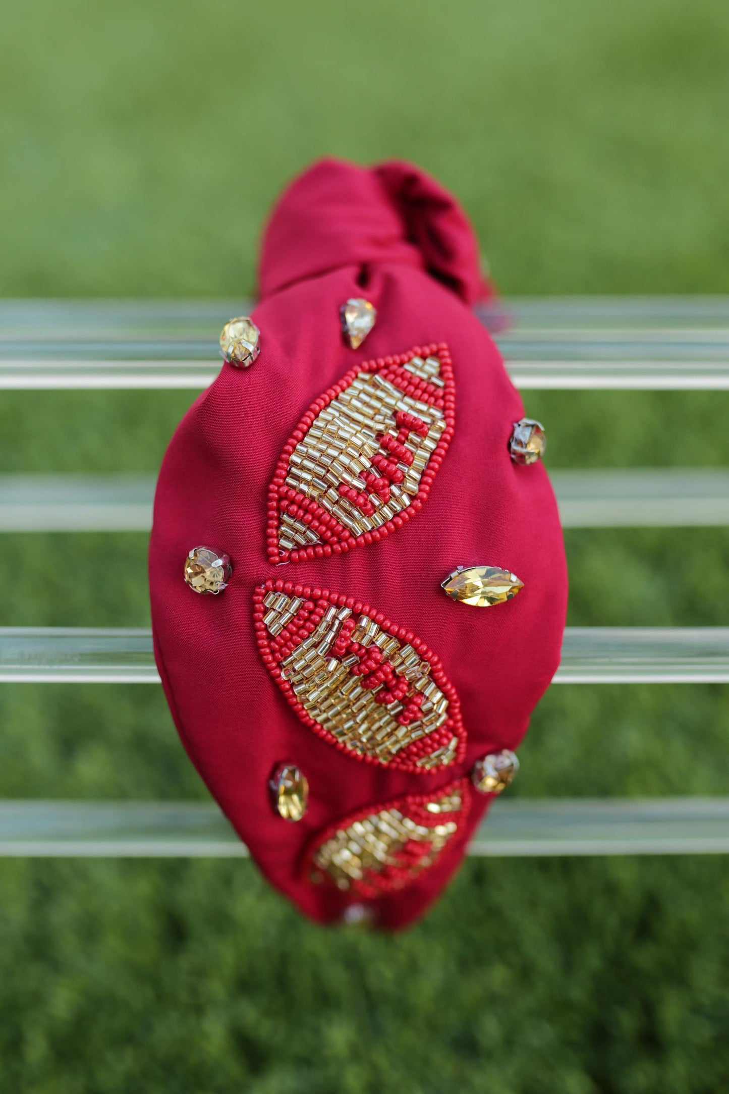 Seed Bead Football Game Day Knot Headband |Choose your Team Colors