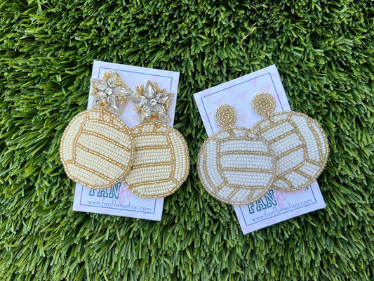 Beaded Volleyball Game Day Earrings