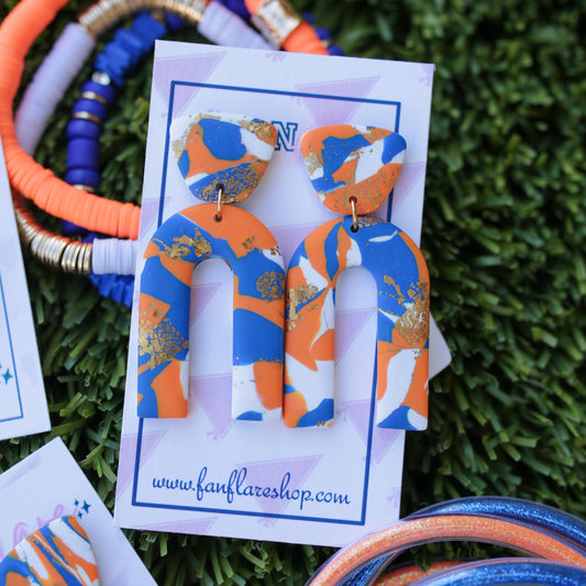 The Royal and Orange Collection | Game Day Clay Statement Earrings