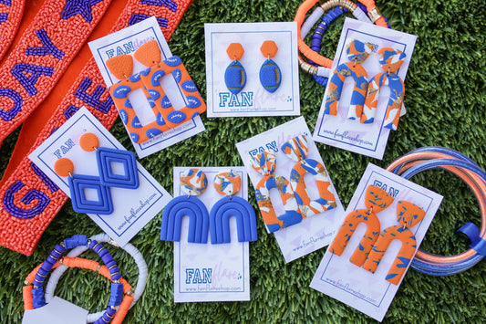 The Royal and Orange Collection | Game Day Clay Statement Earrings