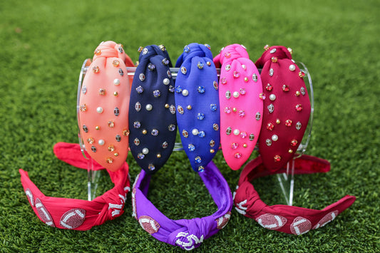 Football Studded Game Day Headband | Choose Your Team Color