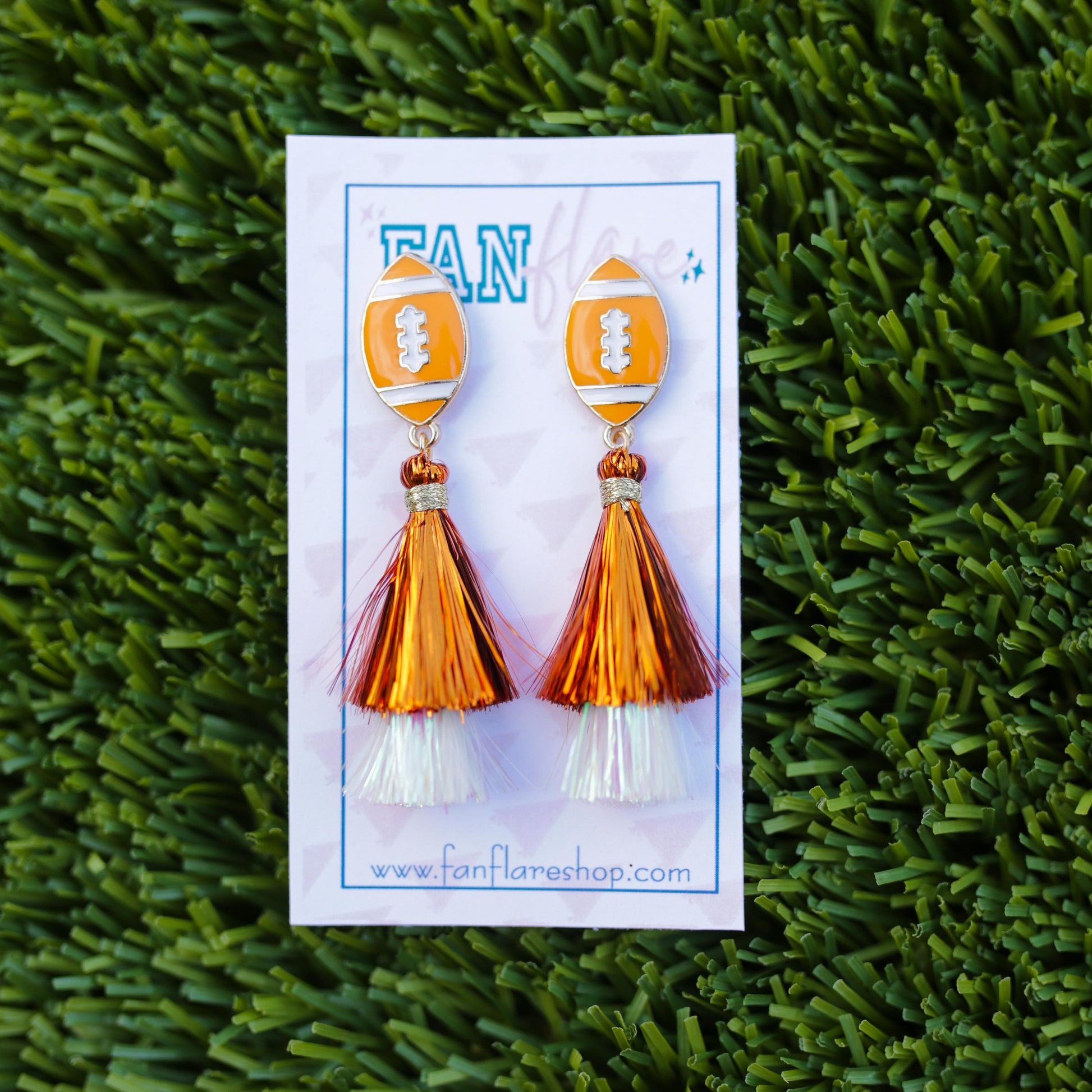 Football Earrings, Game Day Earrings, Tassel Earrings, Team Color Earrings