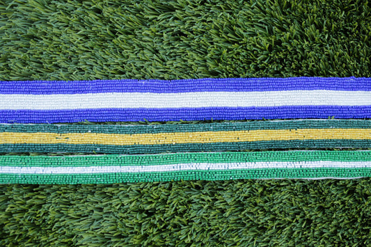 Stripe Beaded Football Game Day Purse Strap | Seed Bead