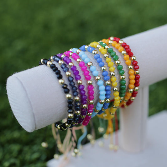 Beaded Adjustable Game Day Bracelets / Choose Your Team Colors