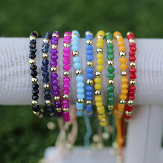 Beaded Adjustable Game Day Bracelets / Choose Your Team Colors