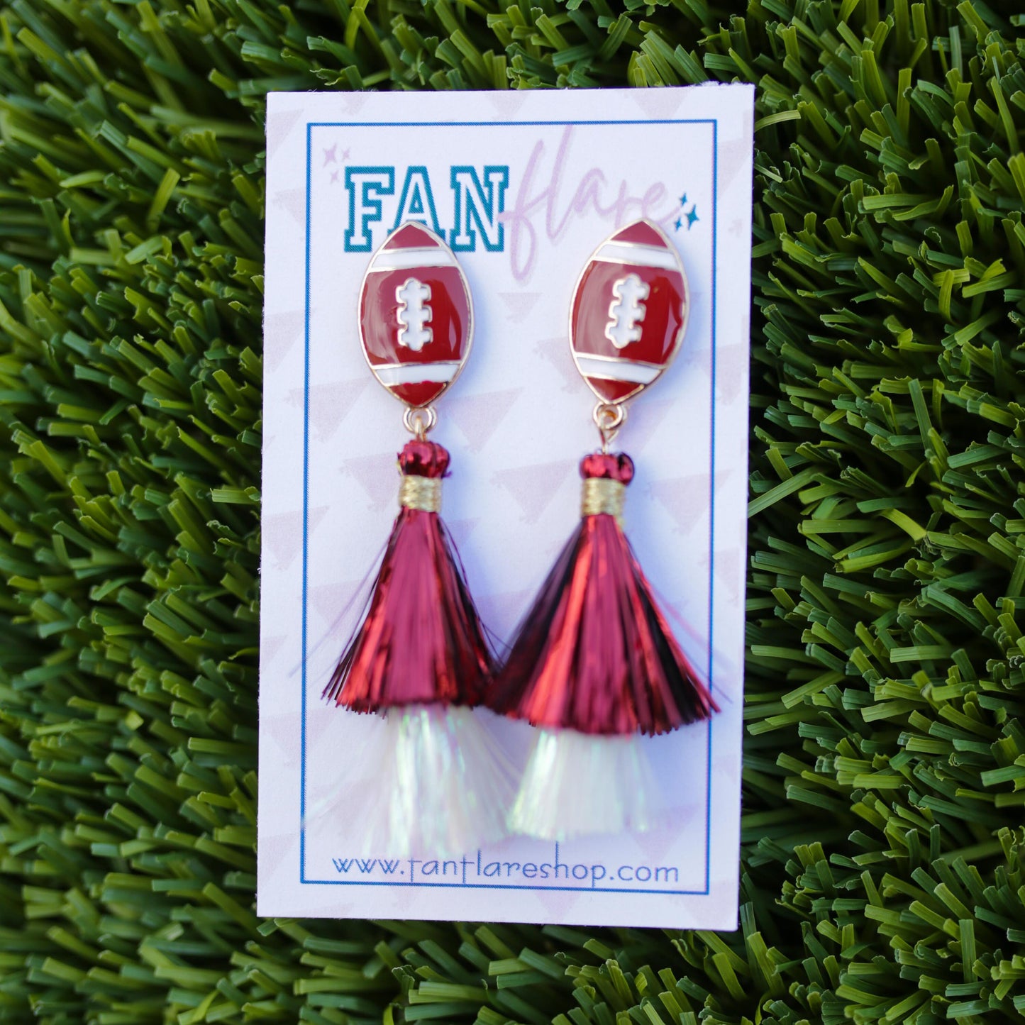 Football Earrings, Game Day Earrings, Tassel Earrings, Team Color Earrings